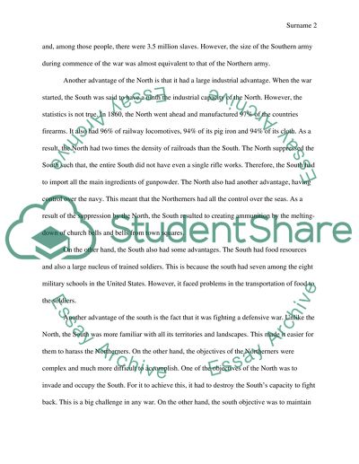 The South and the North during the Civil War