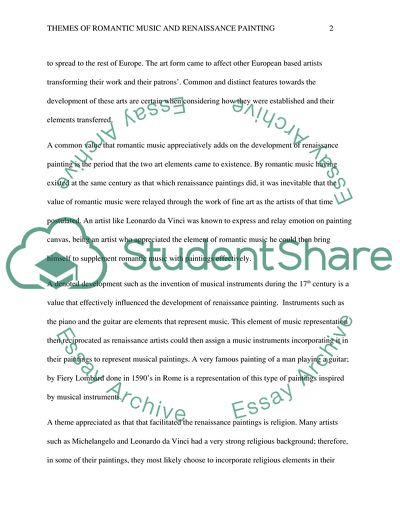 Themes of Romantic Music and Renaissance Painting