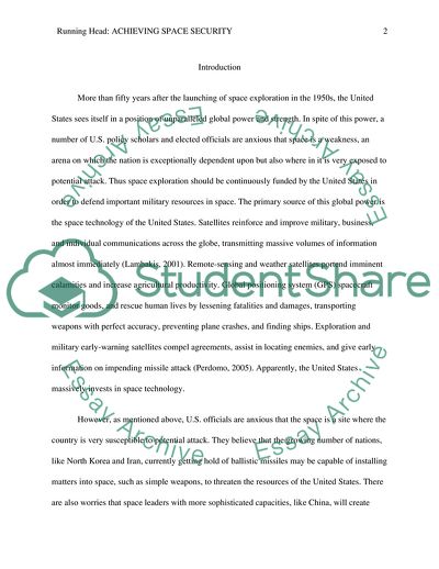 Science, Health, and Environmental Issues: Achieving Space Security