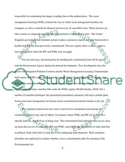 The Role of the Contaminated Land Regime in Cleaning up Contaminated Land in the UK