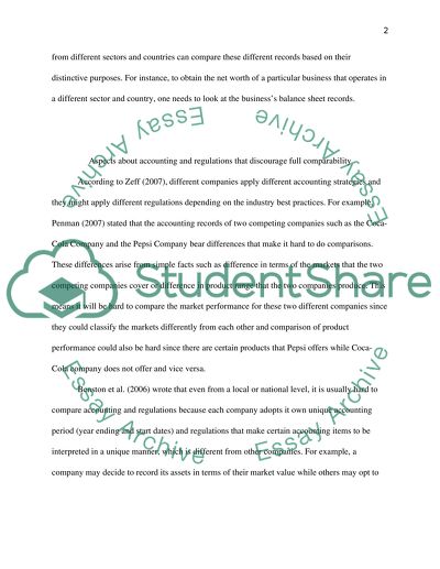 Review : Accounting and Regulation Will there ever be full comparability