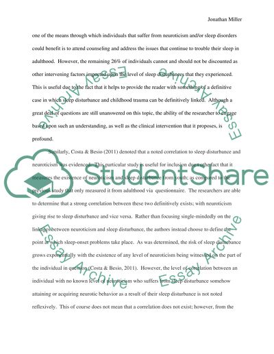 Sleep Disorders and Neuroticism