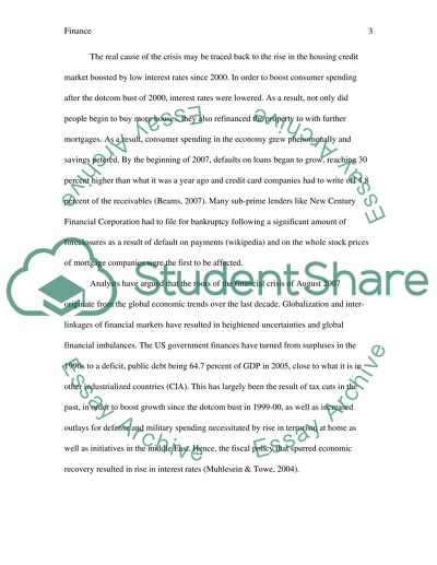 The Financial System Crisis of August 2007
