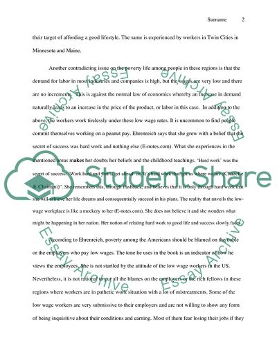Life of the Poor in the US according to Nicket And Dimed