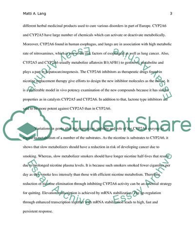 The Function of the CYP2A5 and CYP2A6 Genes in Response to Toxic Insults