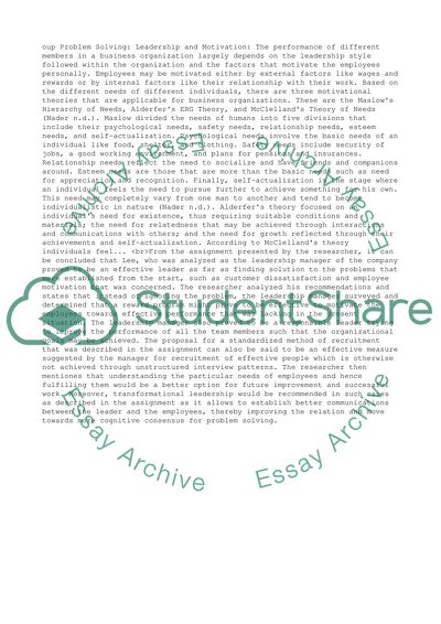 Leadership and Management