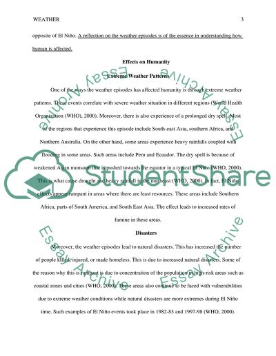 Extreme Weather Patterns and Disasters