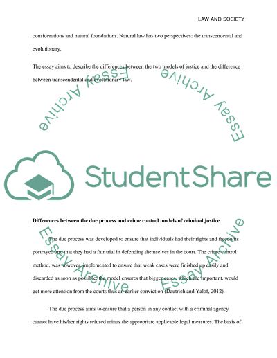Transcendental vs Evolutionary Law Models