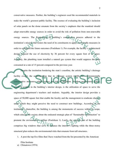 Visual Arts and Design Assignment in The Engineering II building in UC Santa Barbara