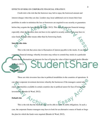 How Risk Affects Corporate Financial Strategy