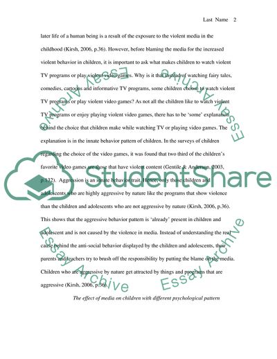 The Effect of Media on Children With Different Psychological Patterns