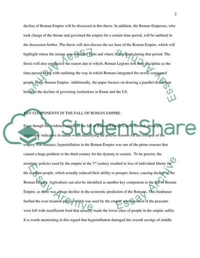 Key Components in the Fall of Roman Empire