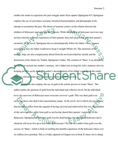 Underlying Themes in the Creation of Maus by Art Spielgman