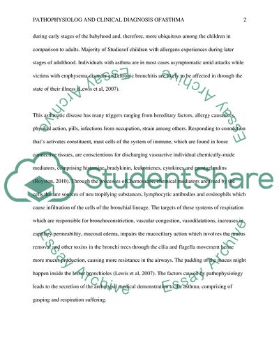 Pathophysiology, Clinical Symptoms, Diagnosis of Asthma