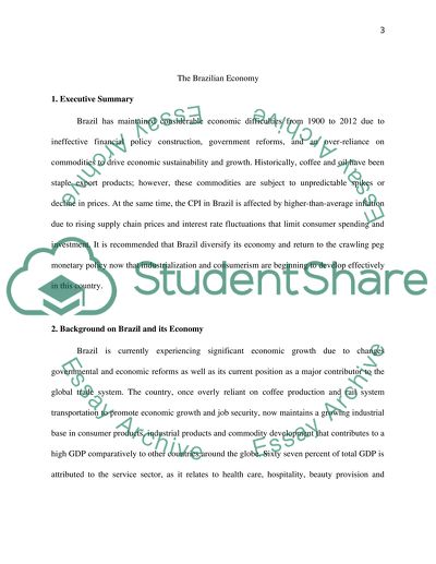 The Brazilian Economy: Past and Present Economic Conditions