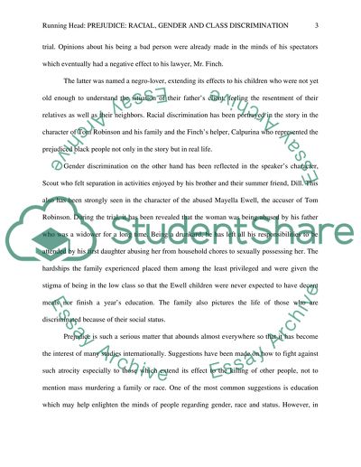 Racial, Gender and Class Discrimination Issues