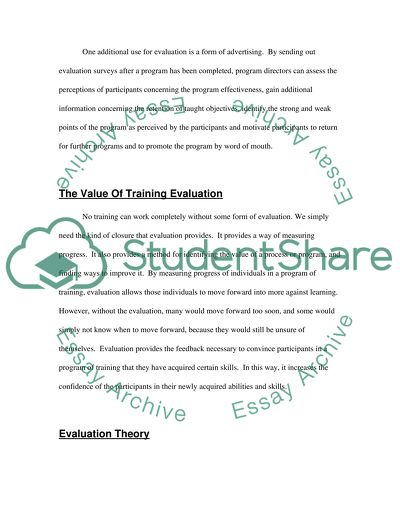 Education and Methods of Evaluation