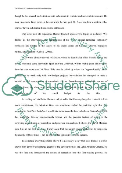 The influence of Bunuel on Latin American Cinema