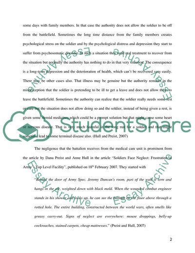 Quality Of Soldier Medical Care