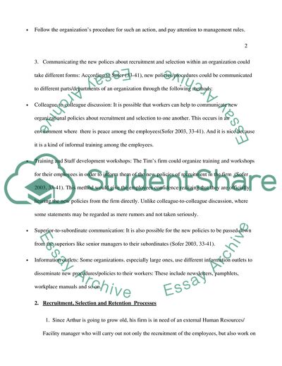 Recruitment, Selection and Retention Processes