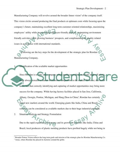 strategic plan development paper riordan manufacturing strategic plan development paper riordan manufacturing