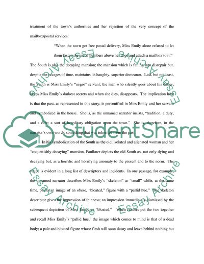 Analysis of Faulkners A Rose for Emily Novel