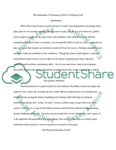 The Importance of Warming Up Prior To Playing Golf