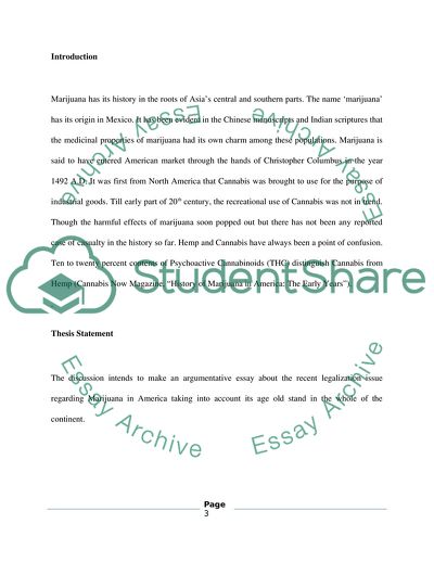 The Recent Legalization Issue Regarding Marijuana in America