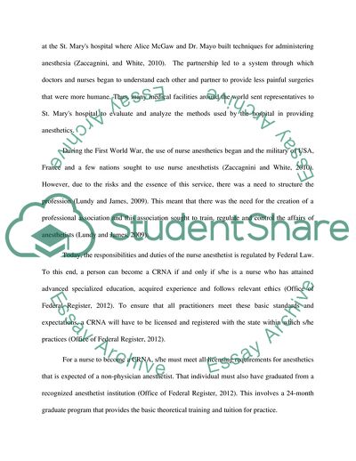 Certified Registered Nurse Anesthetists