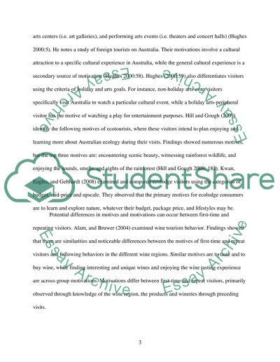 Tourism/ Motives and motivations of visitors to a destination of your choice (Australia, Tanzania, South Africa, Latin America)