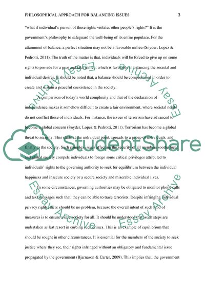 Philosophical Approach For Balancing Issues