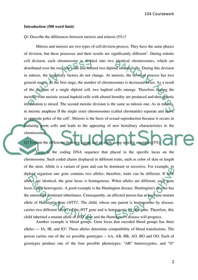 The Analysis of the Mitosis and Meiosis