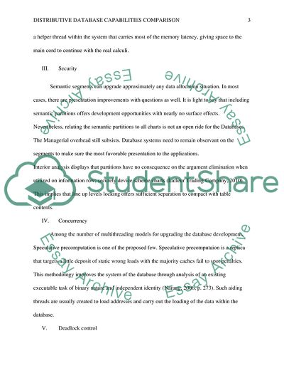 Distributive Database Capabilities Comparison