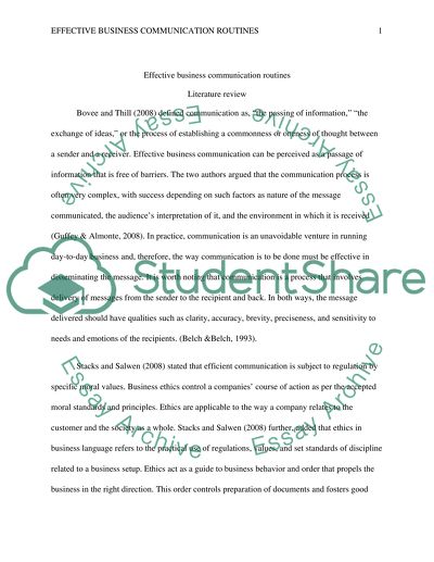 Effective Business Communication Routines