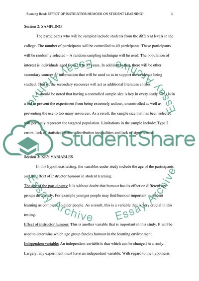 Effect of Instructor Humour on Student Learning