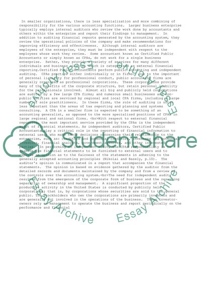 The CPAs in the Accounting Profession