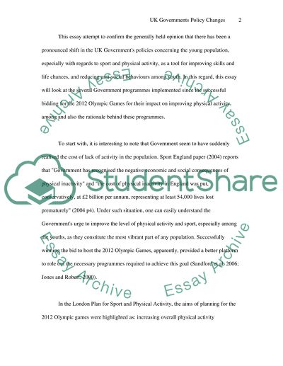 The UK Governments Policy Changes Towards Young People