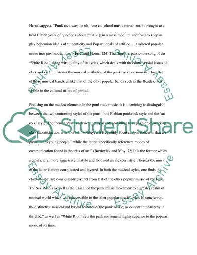 The Punk Movement of the Late 1970s