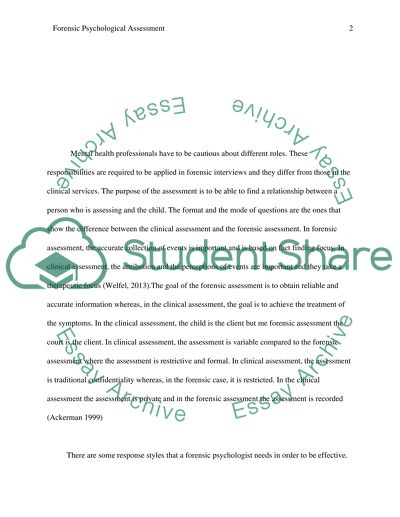 Forensic Psychological Assessment