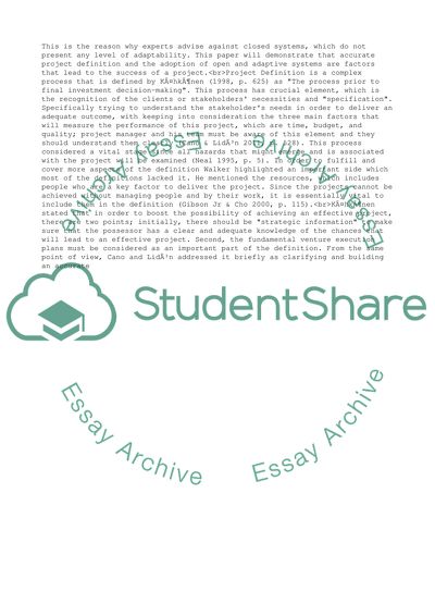 Open and Adaptive Project Systems