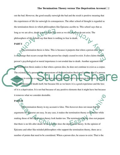 The termination theory versus the deprivation account