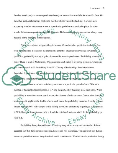 Probable Chance of Showers