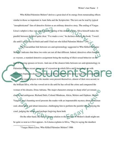 Who Killed Palomino Molero by Mario Vargas Llosa