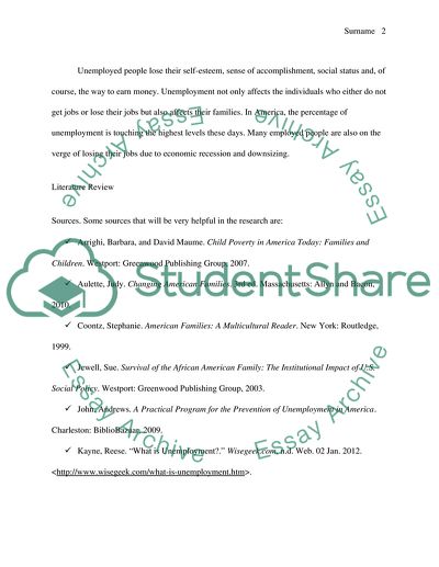 The American family threaten by Unemployment