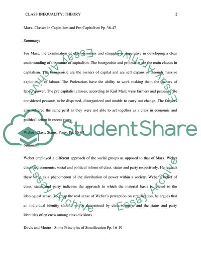 Class Inequality: Theory