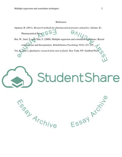 Multiple Regression and Correlation Techniques