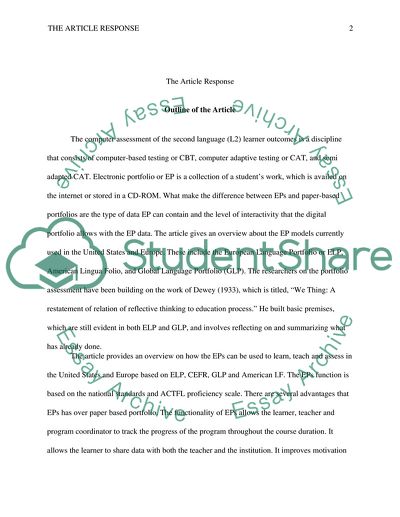 Global Electronic Portfolio