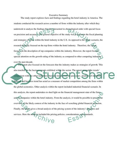 The Financial Planning and Strategies of Firms within the Hotel Industry in the U.S
