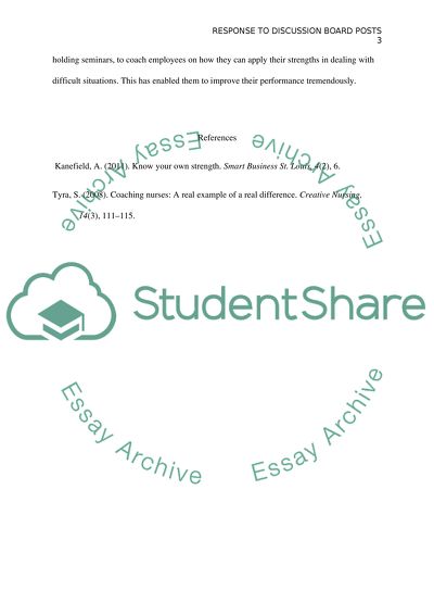 Discussion Board Post Response