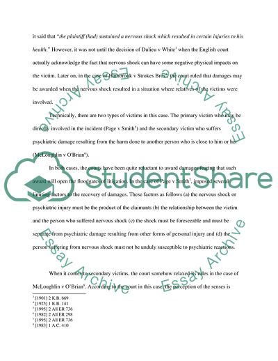 Understanding the Effects of the Floodgates Argument On Cases Involving Psychiatric Injury and Economic Loss